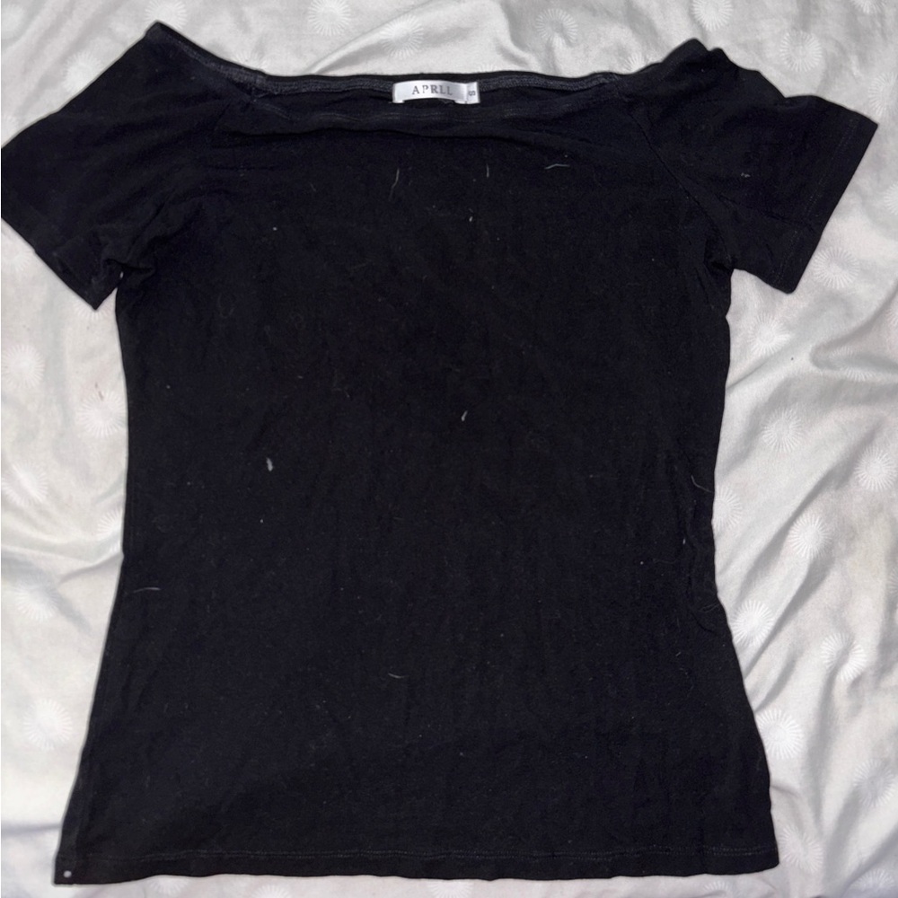 APRLL Plain Black Fitted Shirt